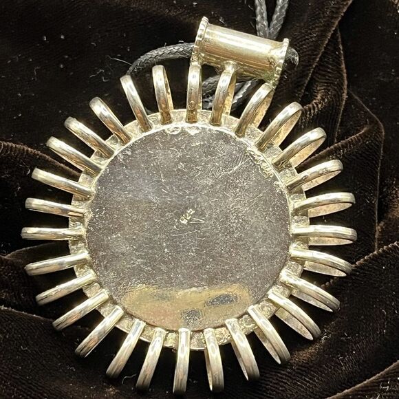 Runway statement Green Turquoise and Coral 925 pendant. - Picture 2 of 5